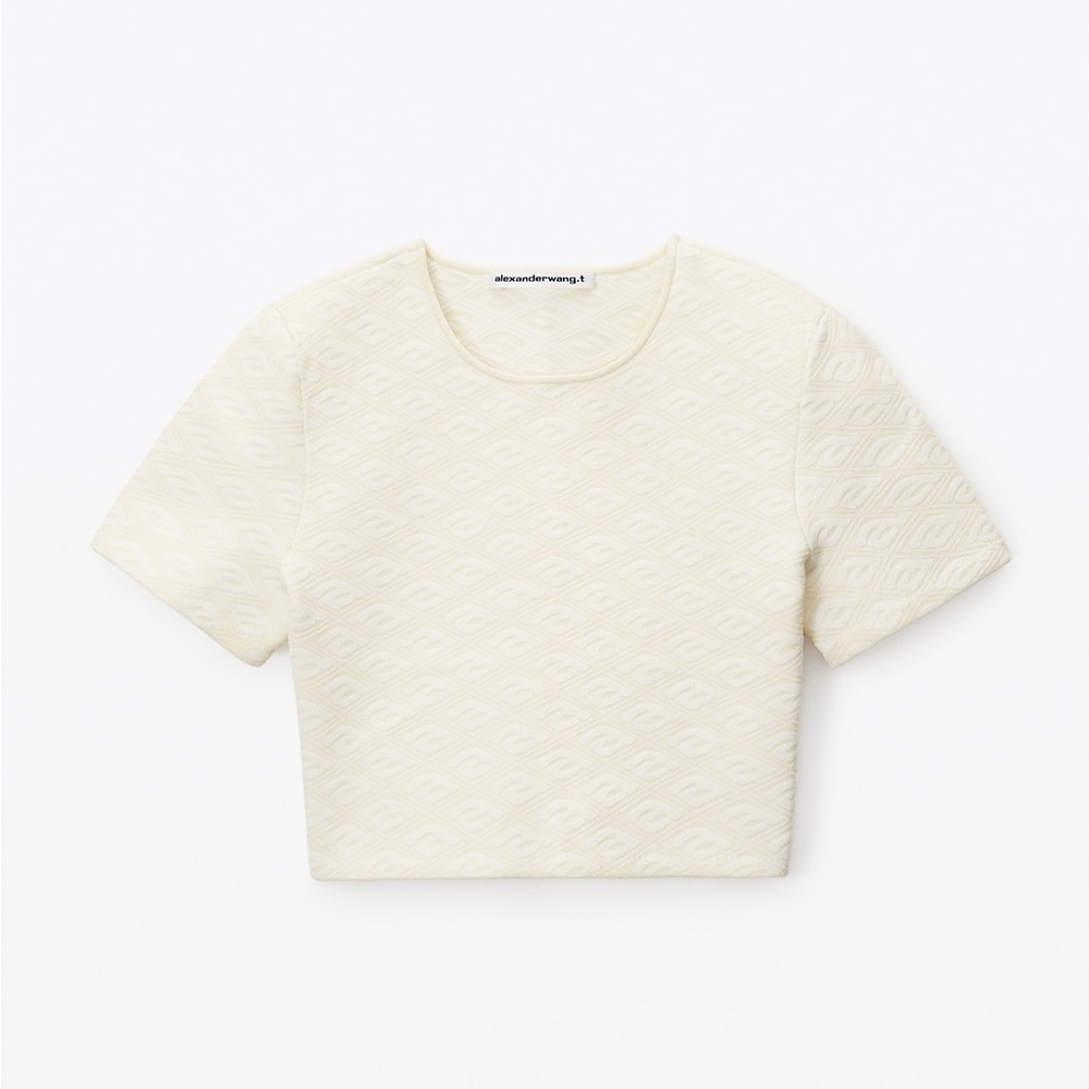Alexander Wang Cropped Tee and Mini Skirt in Compact Jacquard